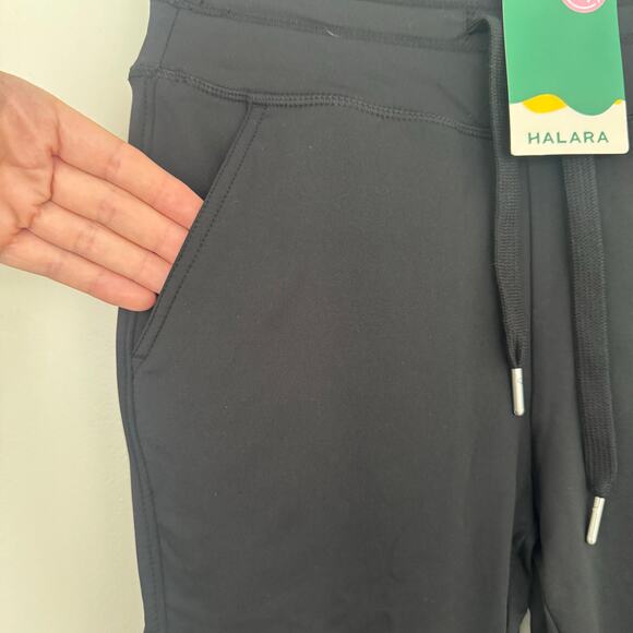 Halara High Waisted Drawstring Side Pocket Full Length Joggers in Black - Picture 4 of 8